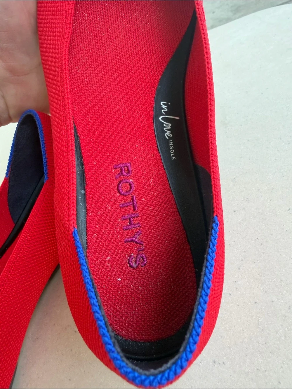 Rothy’s Women’s Size 7 Red Canvas Ballet Flats EUC